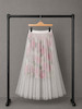 دامن پلیسه توری مجلسی با آستر طرح گل