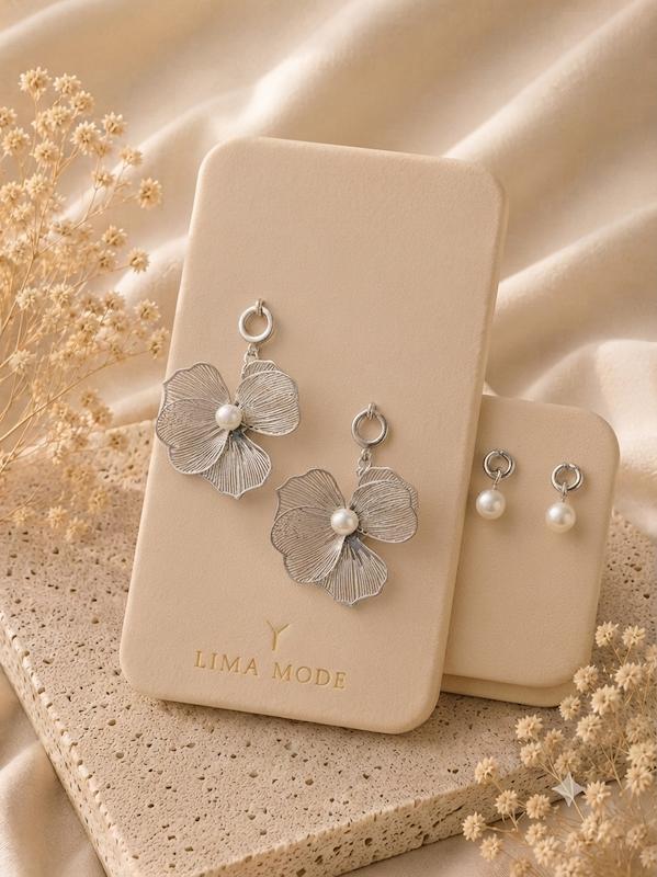 گوشواره طرح گل طوسی