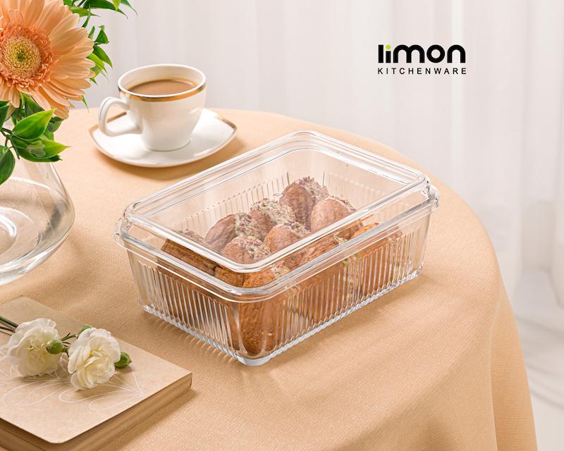 ظرف شیشه ای 1.1 لیتر درب اکرولیک کد محصول : 2260