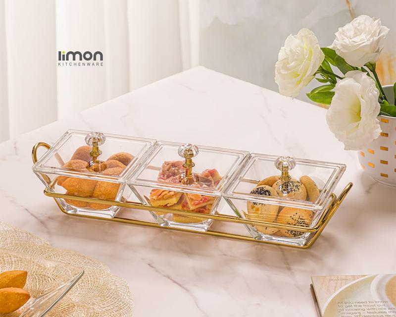 اردور خوری شیشه ای مربع استنددار سه خانه با درب اکرولیک کد محصول : 2107