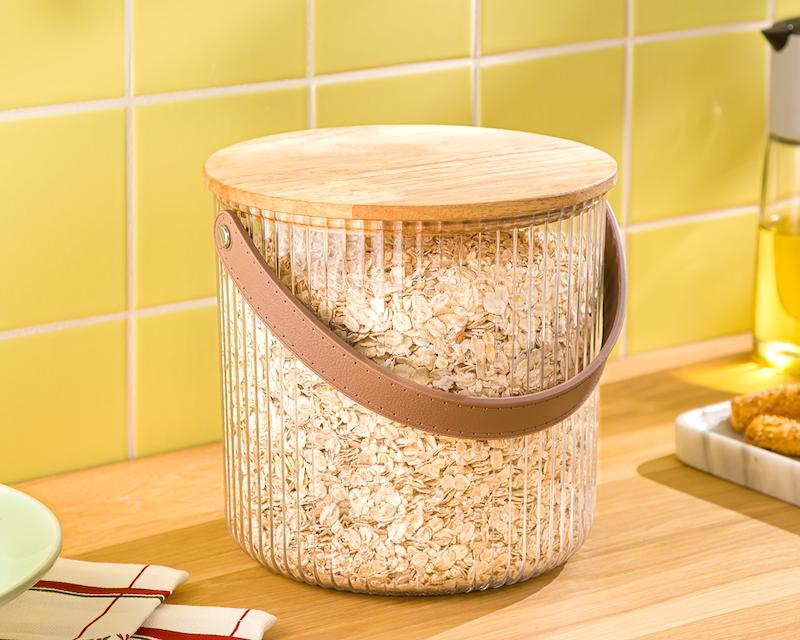 سطل شیاردار درب چوبی 3لیتر