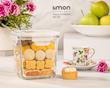 ظرف شیشه ای مربع دربدار 860 میلی لیتر کد محصول : 1984