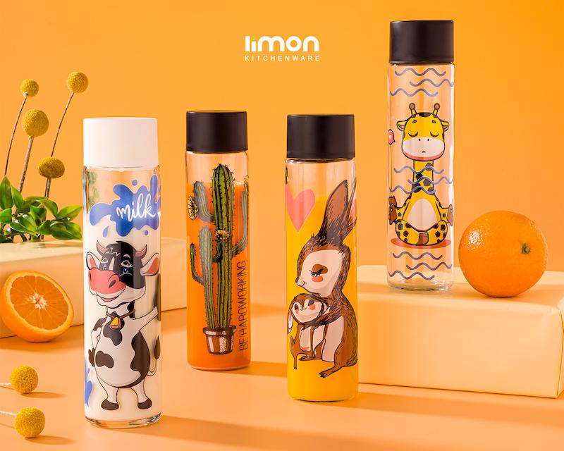 بطری آب استوانه ای کوچک چاپدار کد محصول : 1726