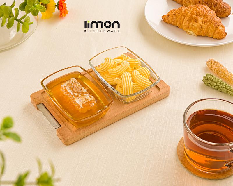 اردورخوری مستطیل پایه چوبی 2عددی کوچک کد محصول : 2246