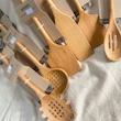 ست 7 عددی کفگیر ملاقه چوبی لیمون کد 2339 