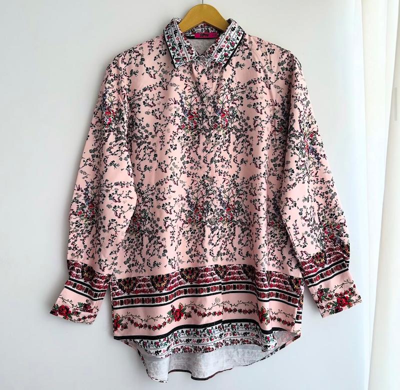 شومیز صورتی گلدار