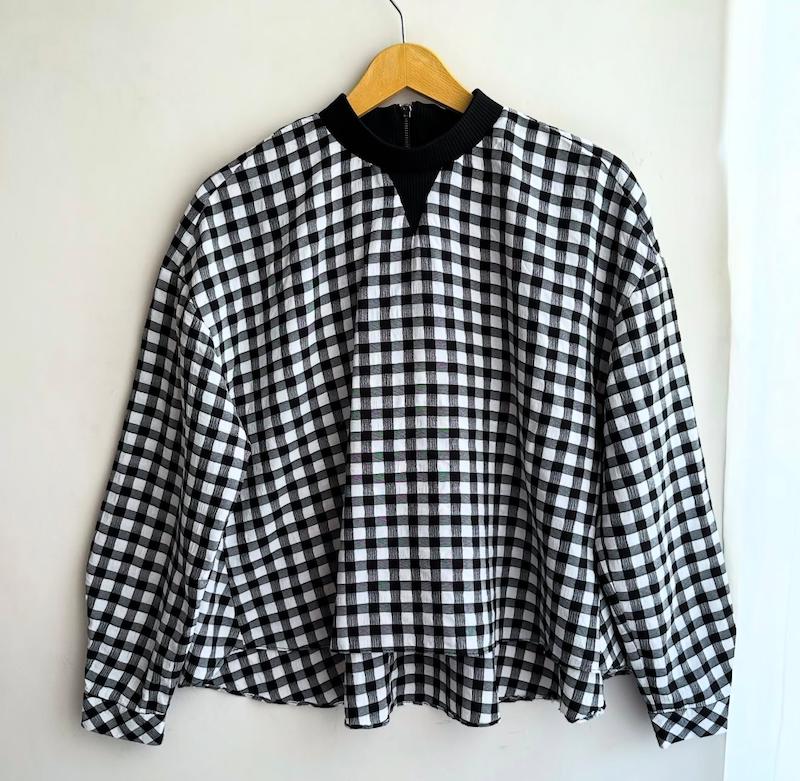 بلوز مشکی چهارخونه  zara