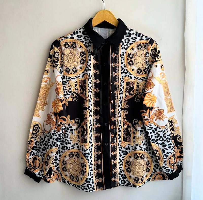 شومیز مشکی طرح دار