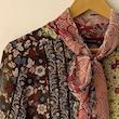 شومیز قهوه ای گلدار zara