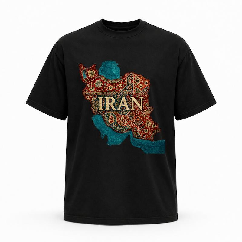 تیشرت طرح نقشه ایران ( فرش سنتی)