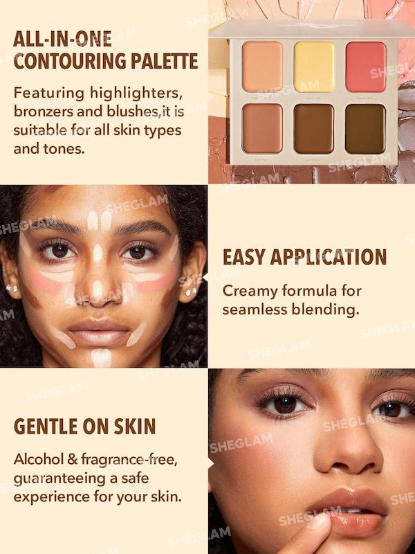 پالت گریم و کانتور و رژگونه چرب شیگلم مدل فرنچ گرل streo fix six sheglam contour pallete_French Girl