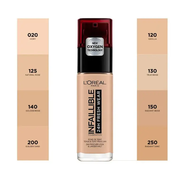 کرم پودر شیشه ای 32 ساعته لوریل (لورال) Loreal مدل INFAILLIBLE رنگ 200