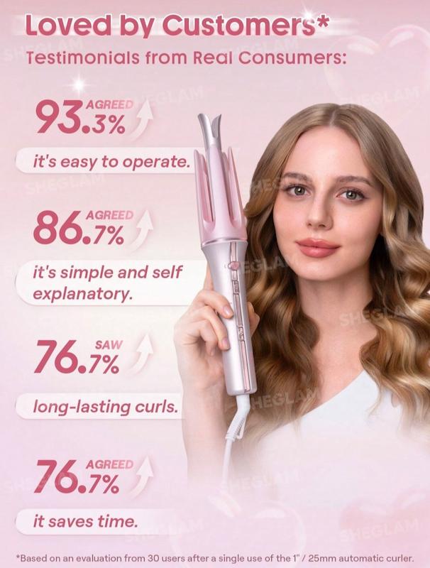 دستگاه کرلی صورتی شیگلم سایز Cupid's Charm One-Touch Instant Curler-25mm ۲۵