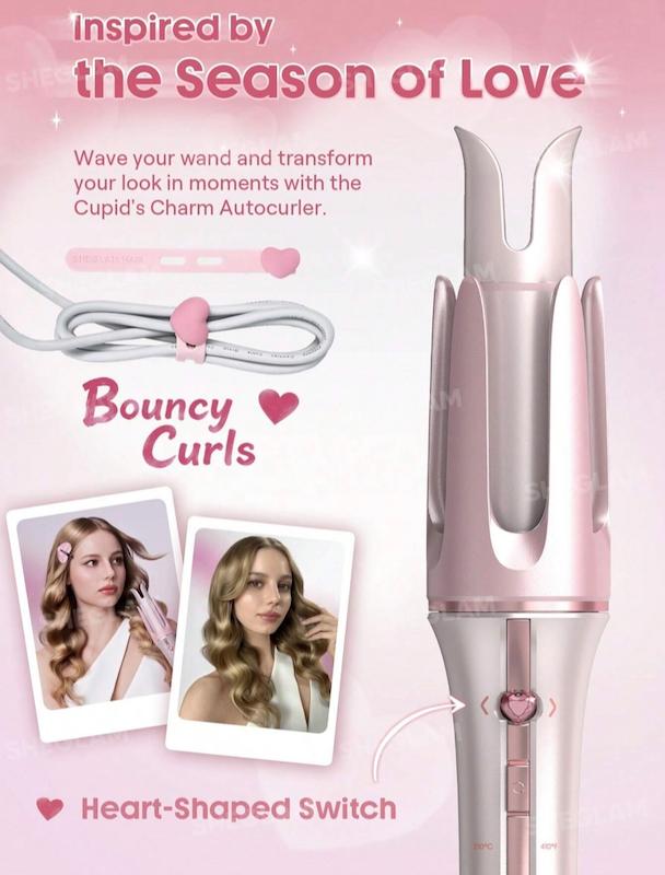دستگاه کرلی صورتی شیگلم سایز ۳۲ Cupid's Charm One-Touch Instant Curler-32mm
