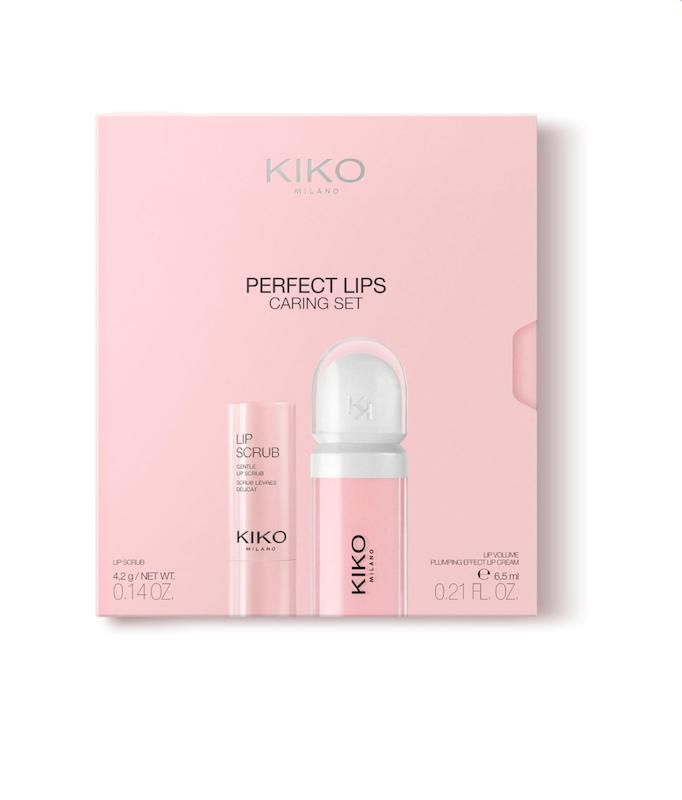 پک اسکراب لب و لیپ گلاس حجم دهنده لب کیکو kiko lip perfect caring set