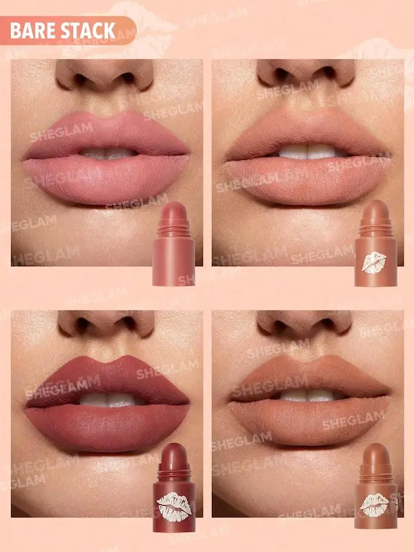 رژلب جامد شیگلم مدل 4 طبقه رنگ Nude Bare Stack