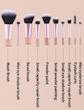 ست براش ۱۰ عددی با کیف چرمی اورجینال شین (شی ان) رنگ صورتی بنفش  SHEIN Makeup Brush Set 
