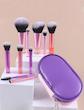 ست براش ۱۰ عددی با کیف چرمی اورجینال شین (شی ان) رنگ صورتی بنفش  SHEIN Makeup Brush Set 