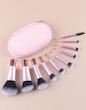 ست براش ۱۰ عددی با کیف چرمی اورجینال شین (شی ان) رنگ صورتی SHEIN Makeup Brush Set 