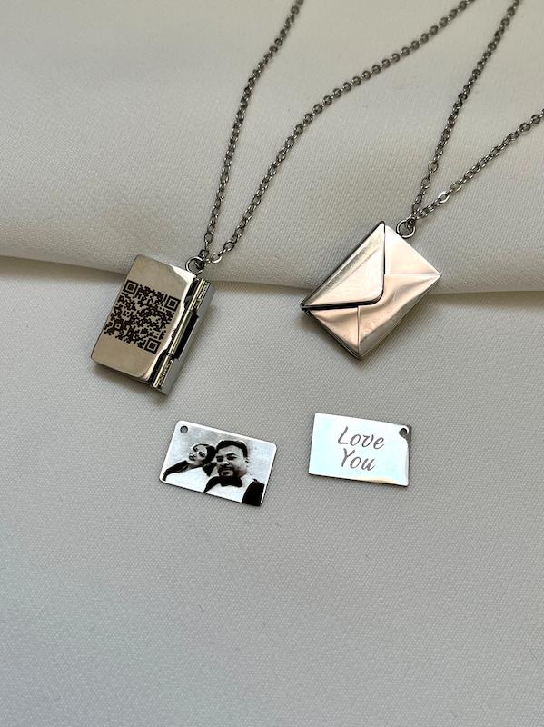 گردنبند پاکتنامه نقره ای 💌