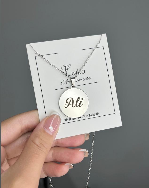 پلاک گرد با حک متن دلخواد