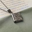 گردنبند دفترچه خاطرات نقره ای