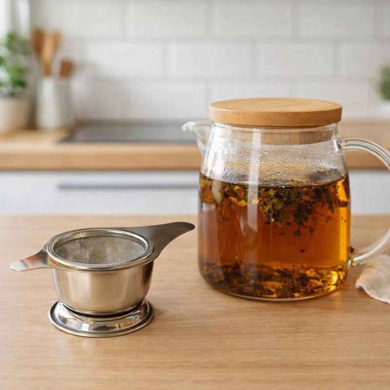 چای صافکن پایه دار نقره ای