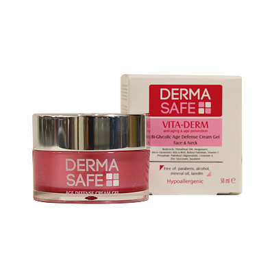 کرم ژل ضد چروک و مغذی صورت و گردن ویتادرم درماسیف 50 میلی لیتر Age Defense Cream Gel