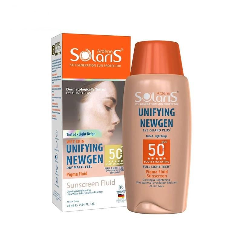 فلوئید ضدآفتاب یونی فایینگ نیوژن SPF50 (بژ روشن) آردن سولاریس Unifying Newgen Sunscreen Fluid SPF50 Ardene Solaris