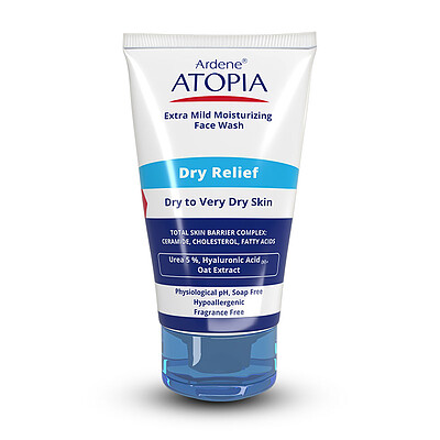 لوسیون شوینده و مرطوب کننده بسیار ملایم صورت درای ریلیف آردن آتوپیا Dry Relief: Extra Mild Moisturizing Face wash