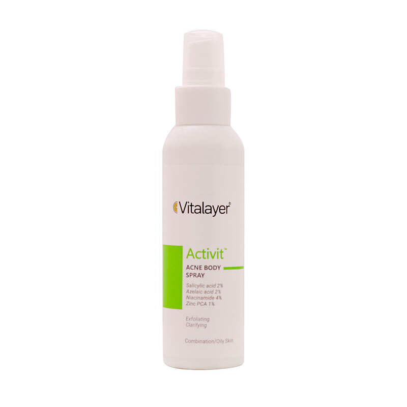 لوسیون اسپری ضد جوش و لایه بردار اکتی ویت ویتالیر Activit Acne Body Spray Vitalayer