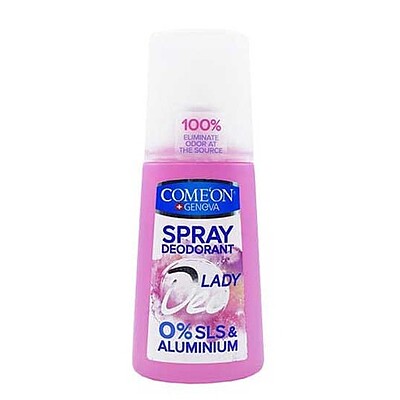 اسپری دئودورانت بدون آلومینیوم بانوان کامان 120 میلی لیتر Comeon 0% SLS And Aluminium Lady Deodorant Spray