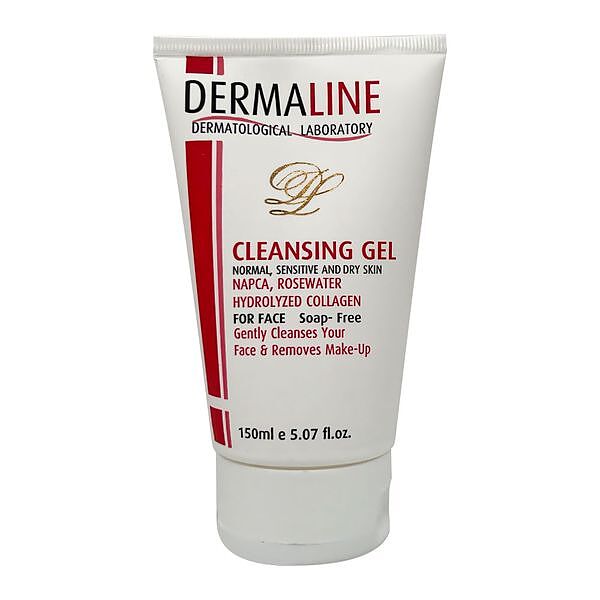 شوینده پوست‌های خشک و حساس درمالاین  cleansing gel normal, sensitive & dry skin DERMALINE