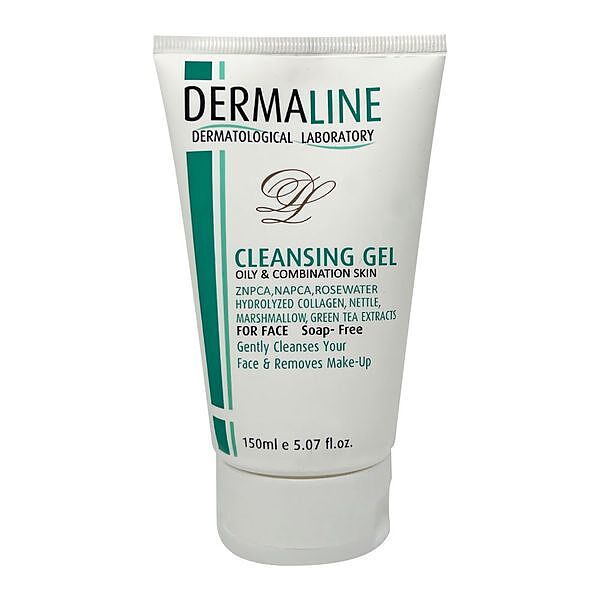 شوینده پوست‌های چرب و مختلط درمالاین  cleansing gel oily & combination skin DERMALINE