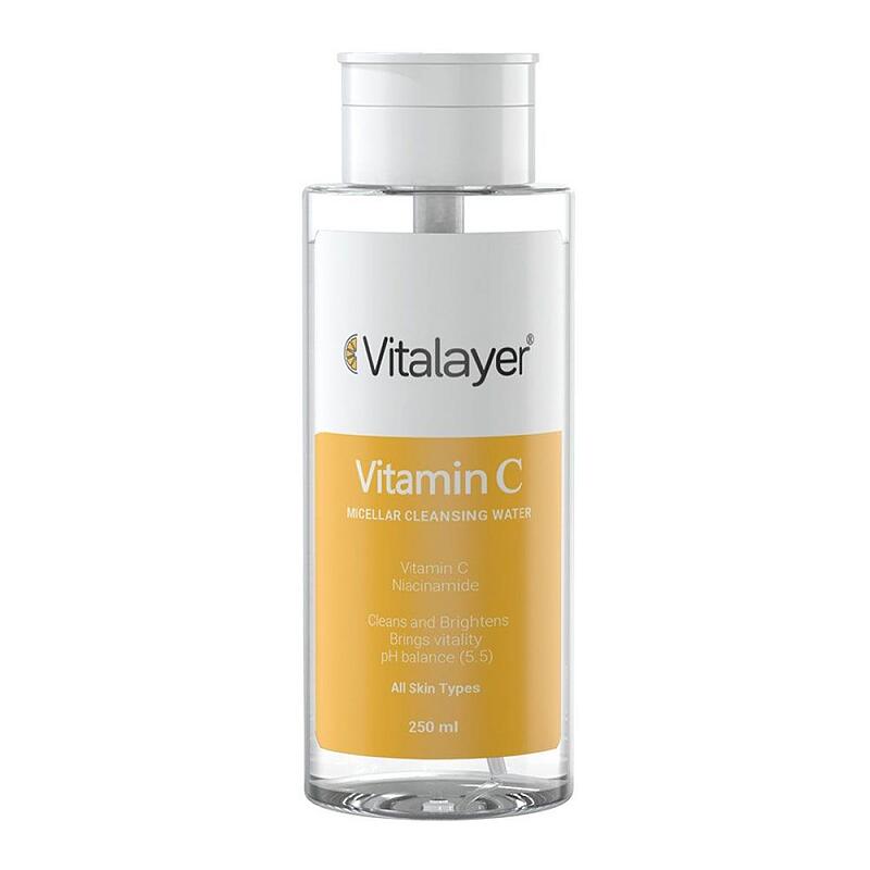 محلول پاک کننده آرایش ویتالیر ویتامین سی ویتالیر Vitalayer Vitamin C Micellar Water Vitalayer