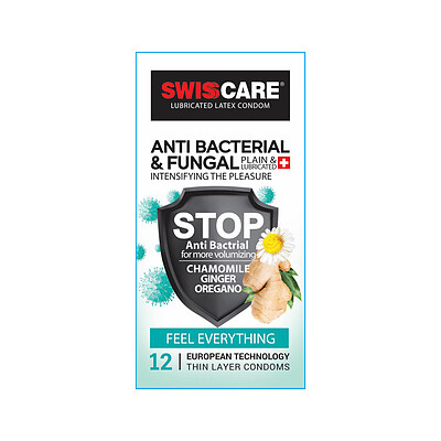 کاندوم ضد قارچ سوئیس کر Anti Bacterial Fungal بسته ۱۲ عددی