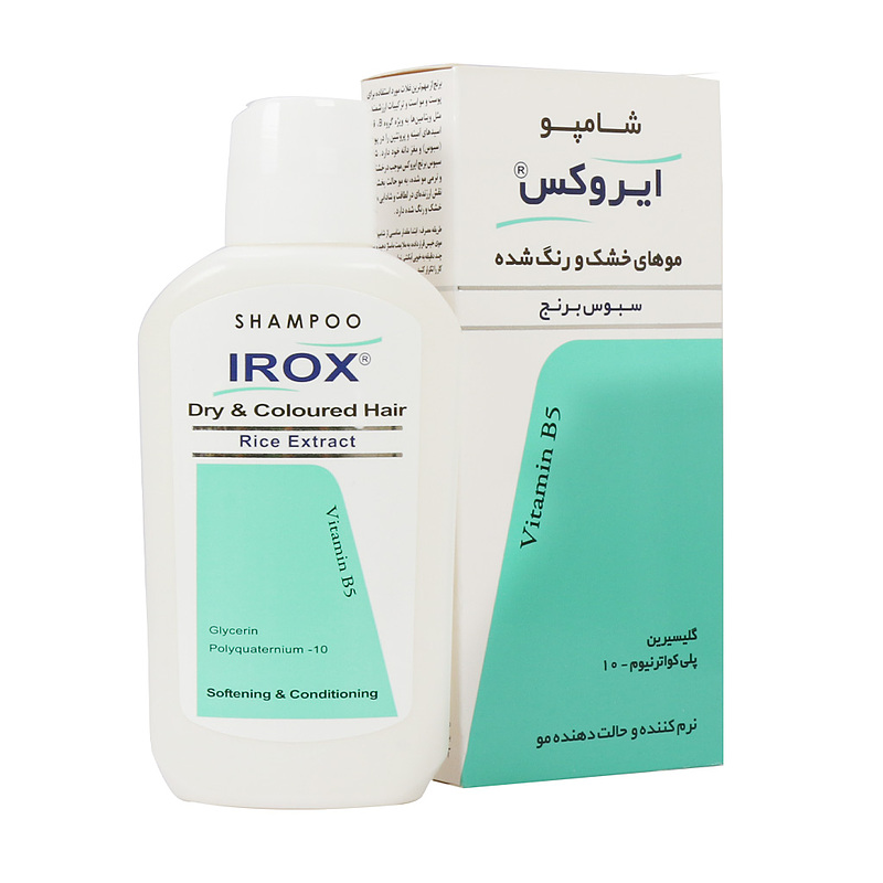 شامپو موهای خشک و رنگ شده سبوس برنج ایروکس Dry And Colored Hair Rice Extract Shampoo