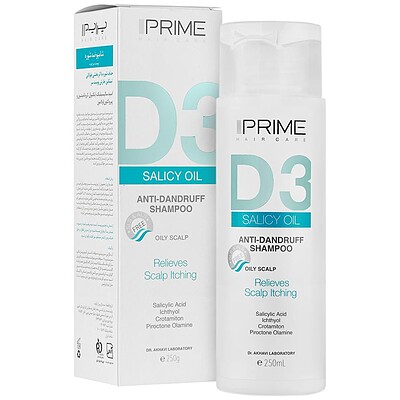 شامپو ضد شوره پوست سر چرب دی3  پریم D3 Salicy Oil Anti Dandruff Shampoo Prime