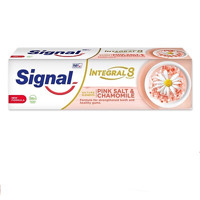 خمیر دندان سیگنال مدل اینتگرال 8 کاره حجم 75 میلی‌ لیتر Integral8 pink salt chamomile signal