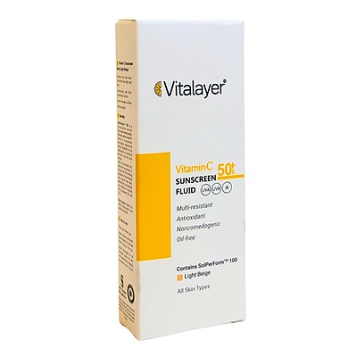 فلوئید ضد آفتاب ویتامین سی SPF50 ویتالیر Vitamin C Sunscreen Fluid SPF50 Vitalayer