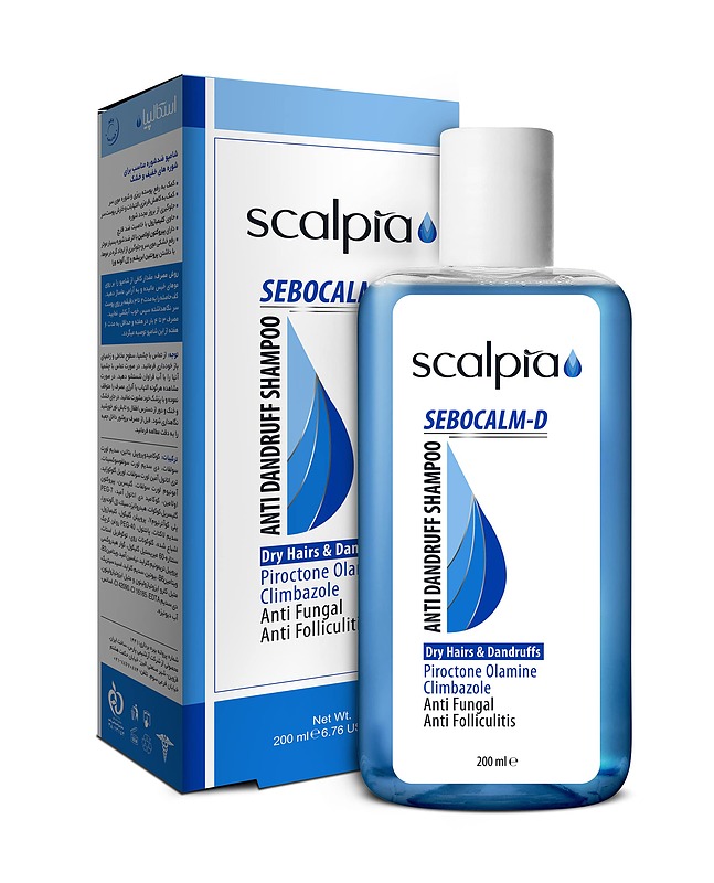 شامپو ضدشوره مناسب موهای خشک اسکالپیا Sebocalm D Anti Dandruff Shampoo  Scalpia