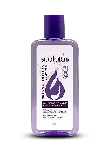 شامپو حجم دهنده بیوتین و کلاژن اسکالپیا 200 میلی لیتر  Scalpia Volume Boost Shampoo 200 ml