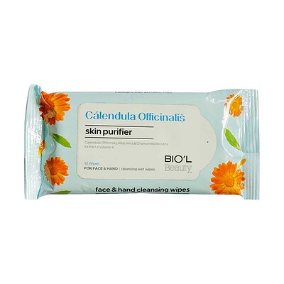 دستمال مرطوب پاک کننده دست و صورت کالاندولا Calendula Officinalis Face And Hand Cleanser Wet Wipes Biol