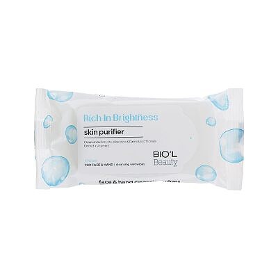 دستمال مرطوب پاک کننده دست و صورت روشن کننده Rich In Brightness Face And Hand Cleanser Wet Wipes Biol