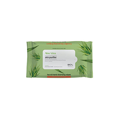 دستمال مرطوب پاک کننده دست و صورت آلوئه ورا Aloe Vera Face And Hand Cleanser Wet Wipes Biol