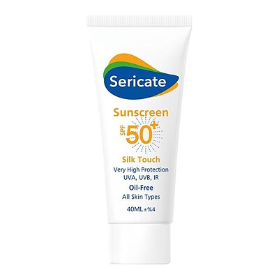 کرم ضد آفتاب سیلک تاچ بدون رنگ انواع پوست فاقد چربی Silk Touch Sunscreen SPF50 Sericate