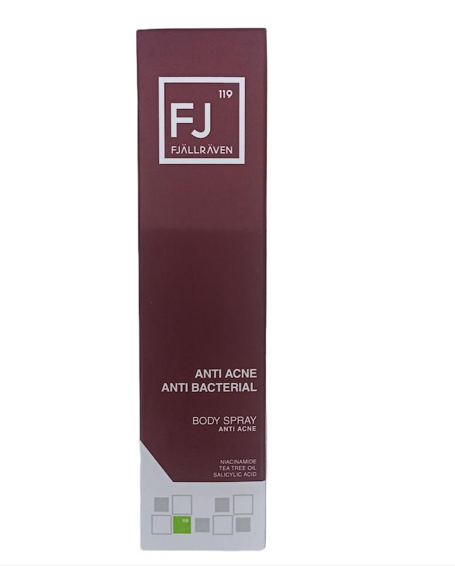 اسپری ضد آکنه بدن روغن درخت چای FJ اف جالروان | 120 میل FJ Anti Acne Anti Bacterial Body Spray