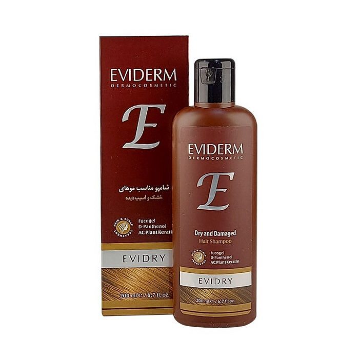 شامپو موی خشک اویدرای 200 میلی لیتری Evidry Dry And Damaged Hair Shampoo Eviderm