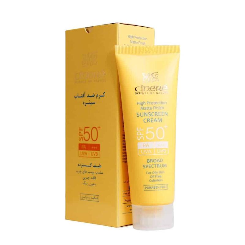 کرم ضد آفتاب +SPF50 سینره 50 میلی لیتر Cinere Sunscreen SPF50+ Cream 50 ml