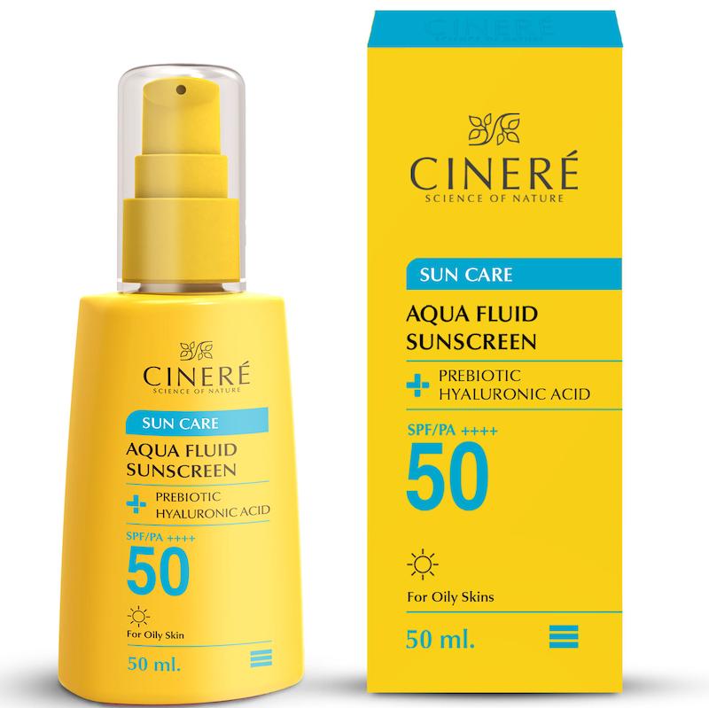 کرم ضد آفتاب فلویید بی رنگ سینره با SPF 50 حجم 50 میلی لیتر Cinere SPF 50 Aqua Fluid Sunscreen 50 ml